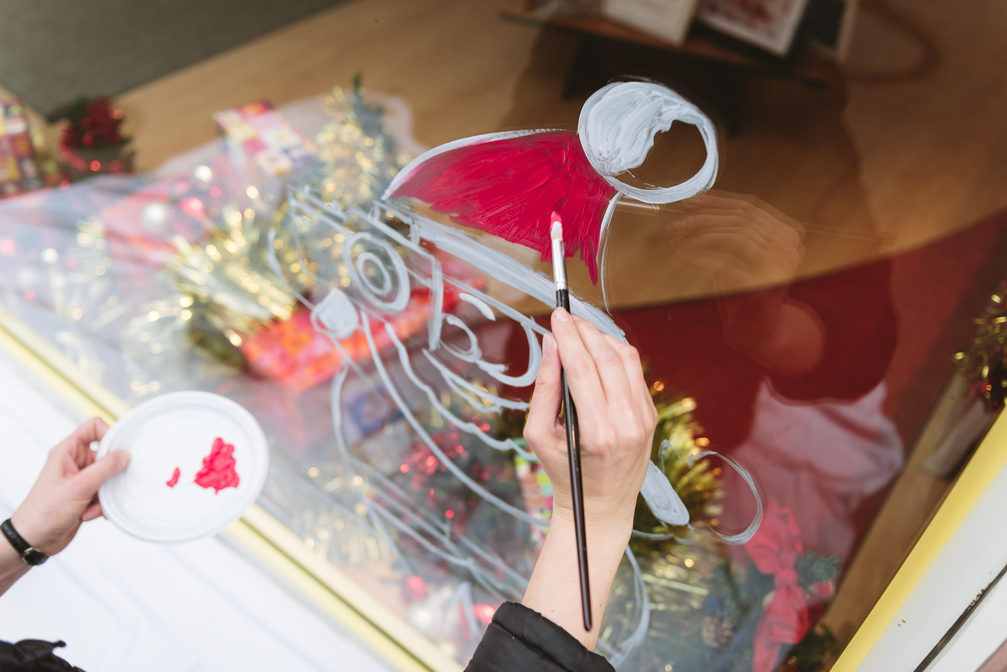 Peinture sur vitrine hiver – Autrement Vu à Sarreguemines